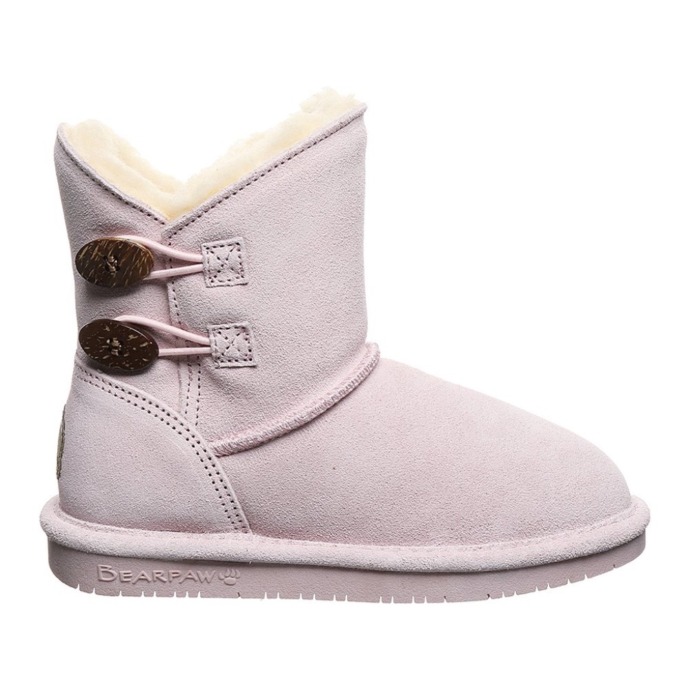 Bearpaw Sz 5 Grls Pale Pink Rosaline Suede Boot by BEARPAW with NeverWet® techn…